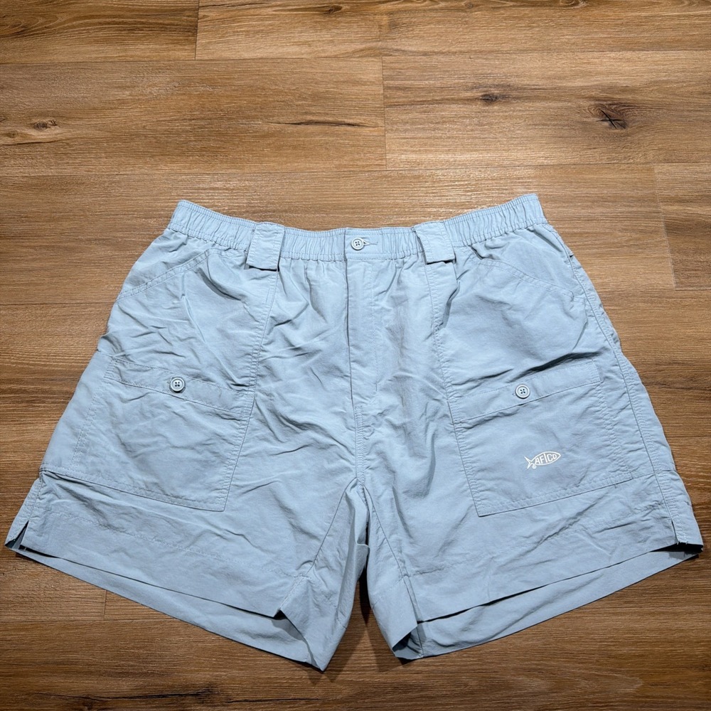 AFTCO Fishing Shorts Mens Size 40 Light Blue Cargo 6" Inseam